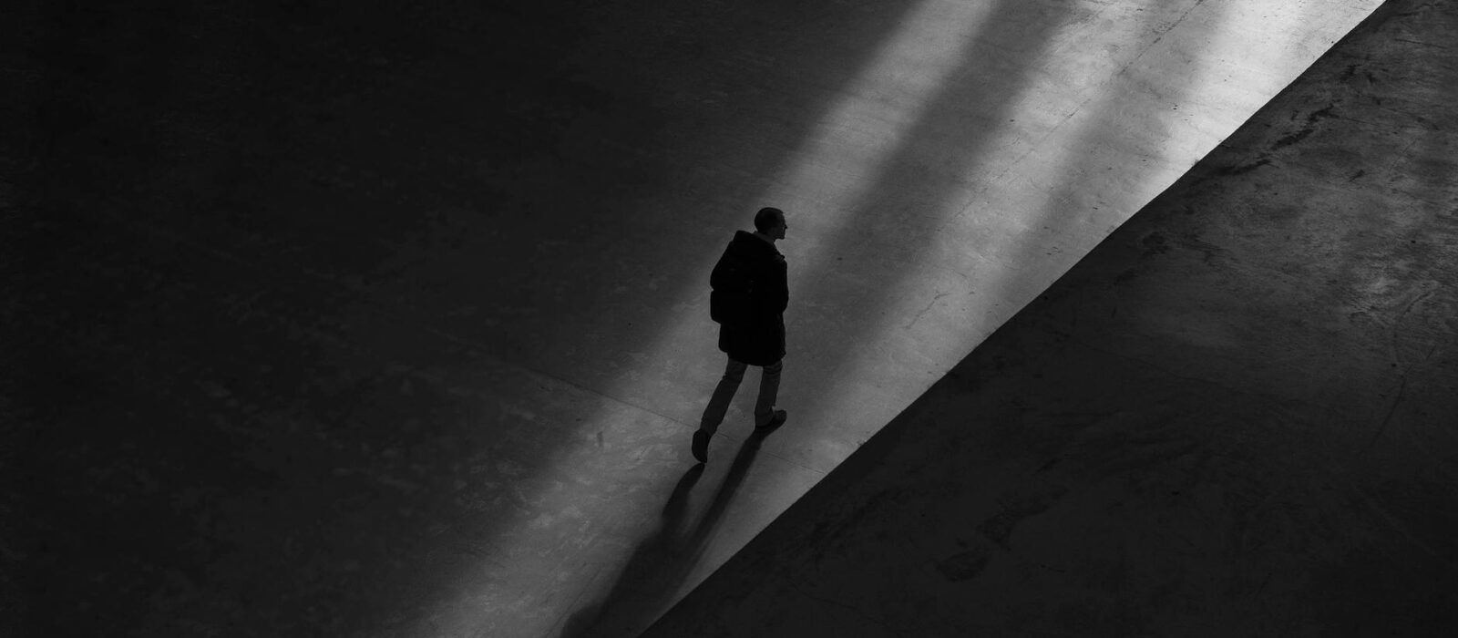 man walking on floor