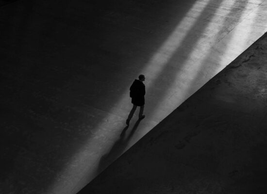 man walking on floor